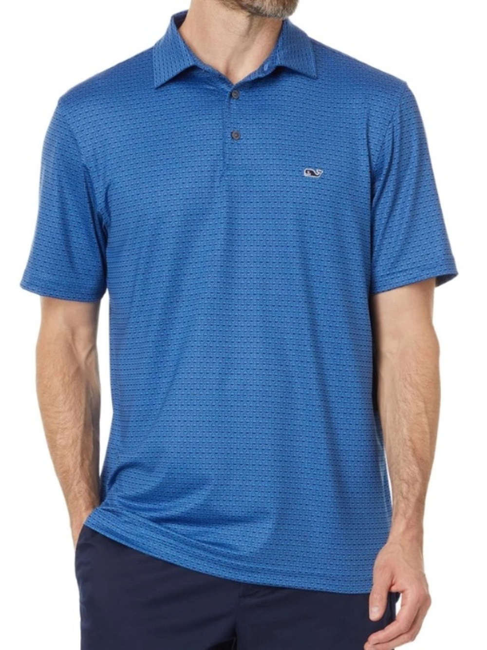 Vineyard Vines Men's Printed Sankaty Polo, Whale Dot Blue Wave